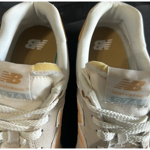 New Balance 574 Womens Size 9B Suede Mesh Gray Orange Sneaker Shoes WL574COR - Picture 7 of 10